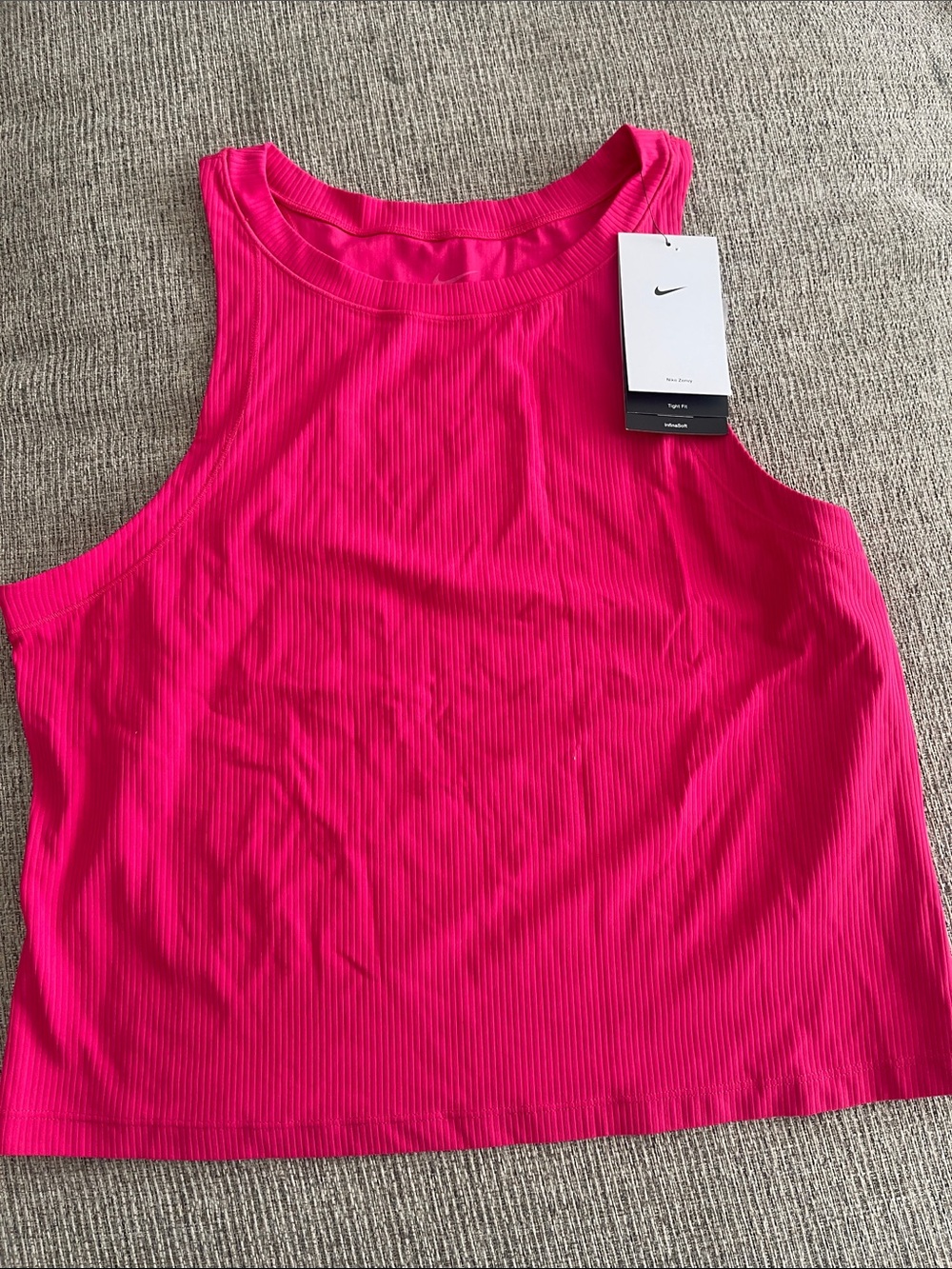 Nike Women's Ribbed Crop Tank Top - Hot Pink